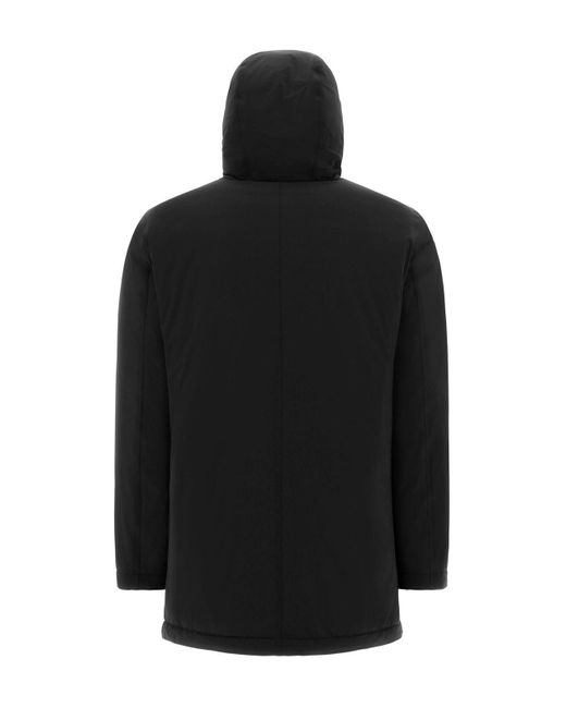 Herno Black Zip-up Hooded Jacket for men