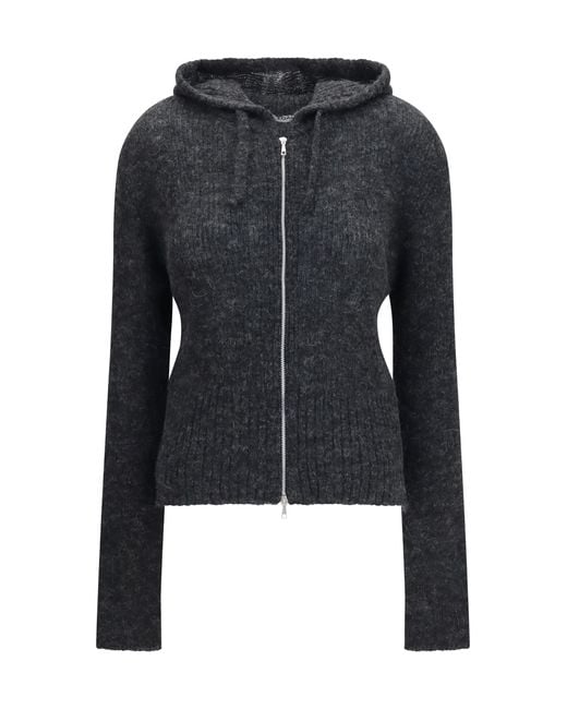 Our Legacy Blue Zip-Up Hoodie Alpaca Blend (Vicugna Pacos) Knitwear