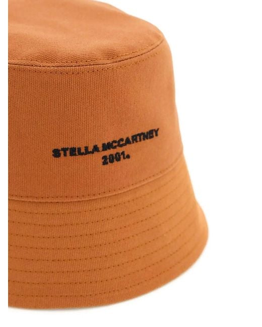 Stella McCartney Orange Eco Cotton Logo Bucket Hat