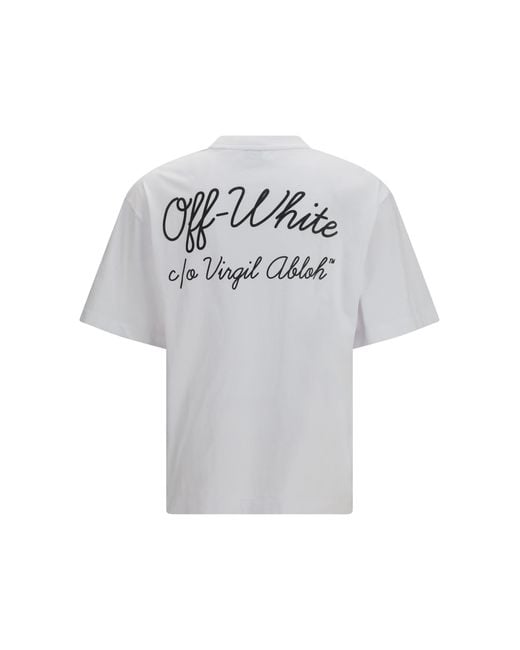 Off-White c/o Virgil Abloh White Script Skate T-Shirt Cotton T-Shirts for men