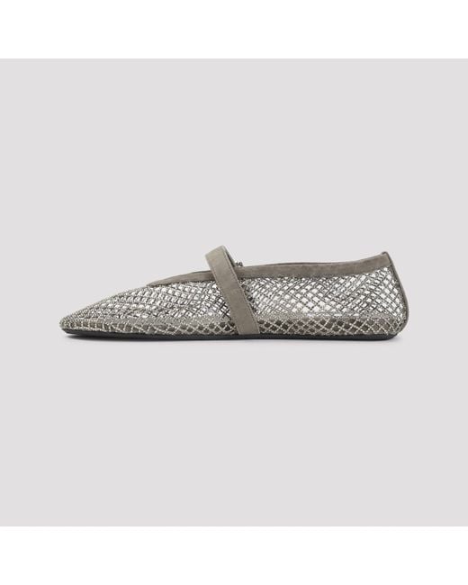 Alaïa Gray Alaïa Fishnet Ballerinas