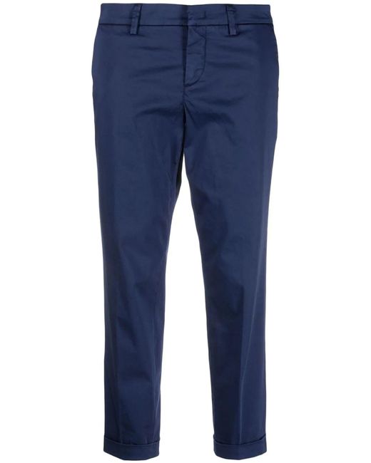 Fay Blue Stretch-Cotton Trousers