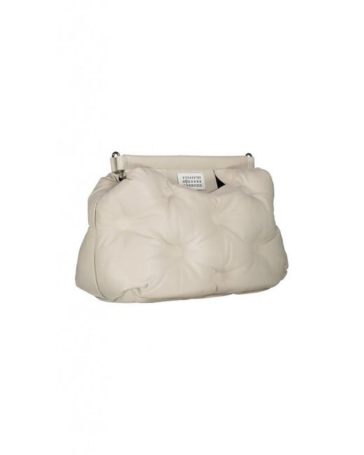 Maison Margiela Natural Glam Slam Medium Leather Clutch Bags