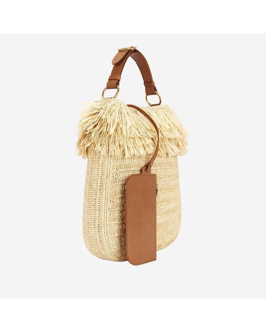 Saint Laurent Metallic Shoulder Bag Raffia