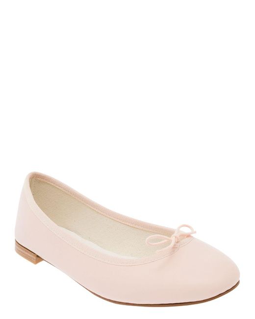Repetto Pink 'Cendrillon' Ballet Flats With Bow Detail
