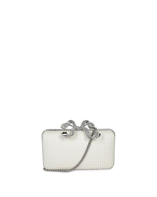 Self-Portrait White Pearl Box Clutch Bag