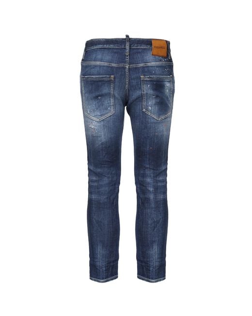 DSquared² Blue Distressed Skater Jeans for men