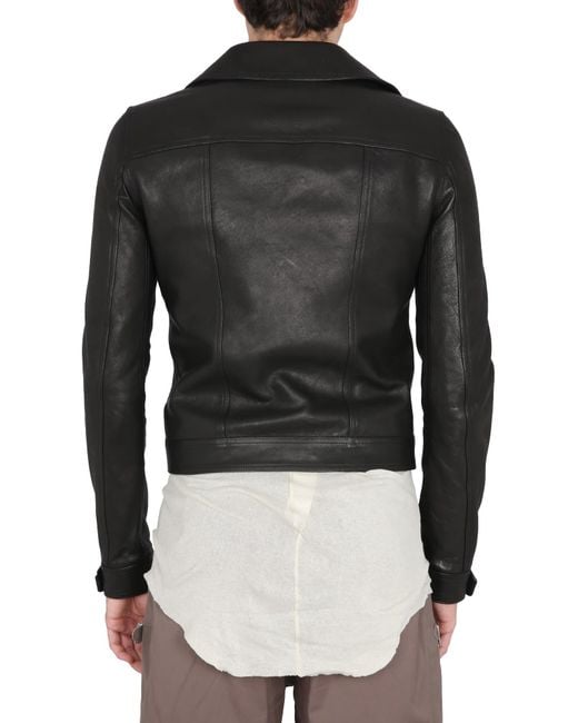 Rick Owens Black Leather Jacket for men