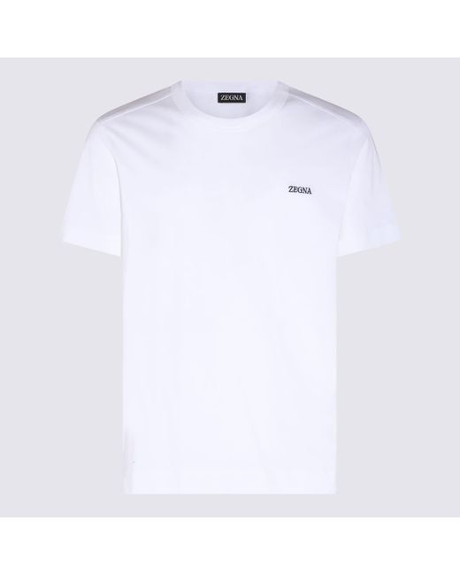 Zegna White Cotton T-Shirt for men