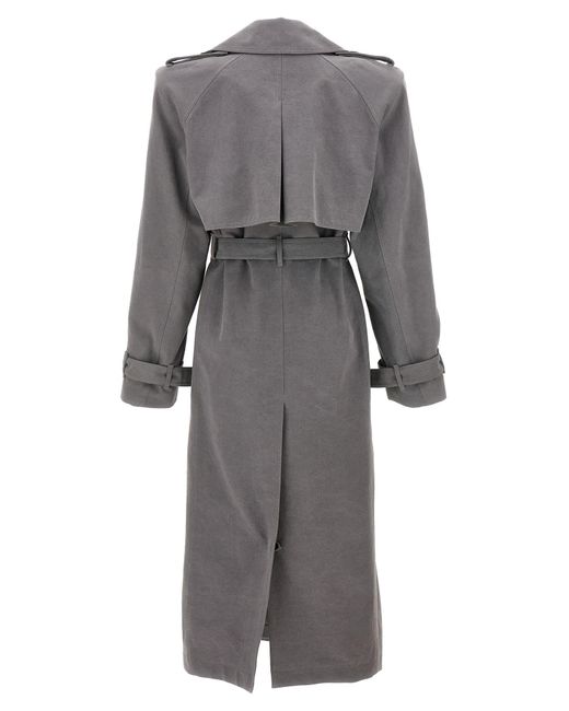 The Attico Gray Double-Breasted Trench Coat Coats, Trench Coats