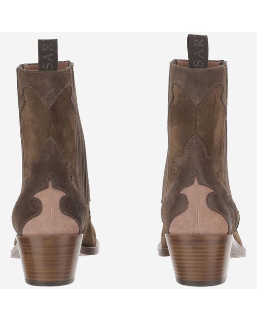 Sartore Brown Ankle Boots Suede Leather