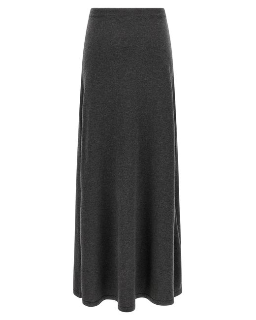 Balenciaga Gray Maxi Wool Skirt