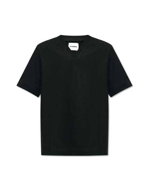 Jil Sander Black Cotton T-Shirt for men
