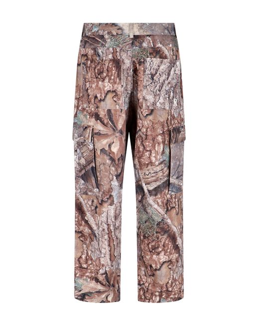 Represent Green Cargo Trousers Real Tree Camo Cotton for men