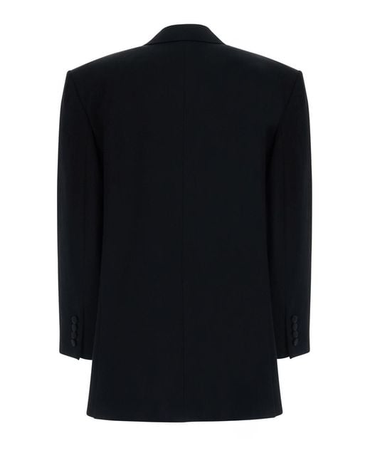 Saint Laurent Black Double-Breasted Wool Jacket Blazers