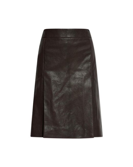 Ferragamo Black Leather Skirt