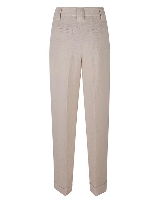 Ganni Gray Pleat Detail Plain Trousers