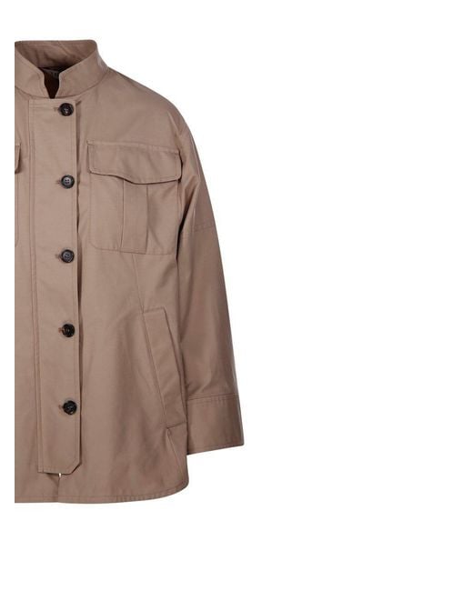 Max Mara Brown Buttoned Long-Sleeved Jacket