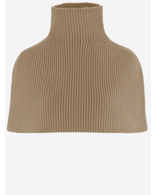 Sa Su Phi Natural Cashmere High Neck Cape Shawl Capes