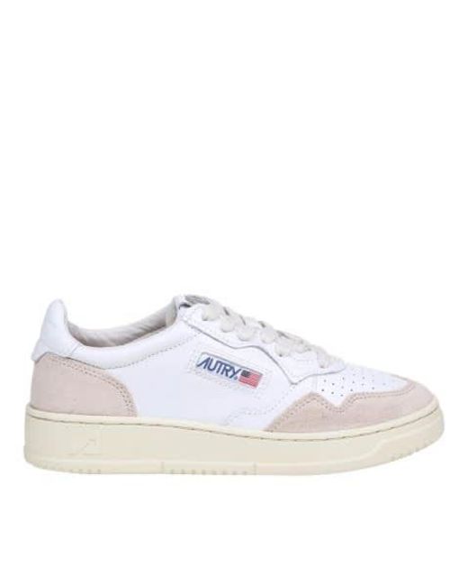 autry medalist low sneakers in white leather and suede