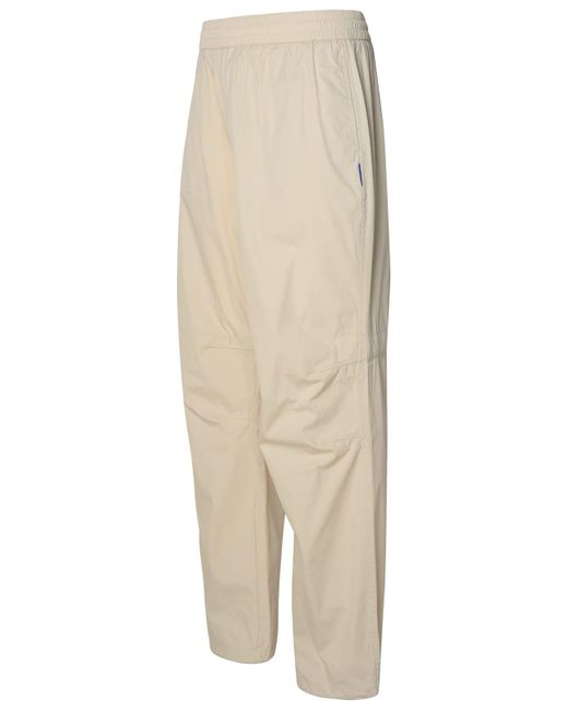 Burberry Natural Beige Cotton Blend Trousers for men