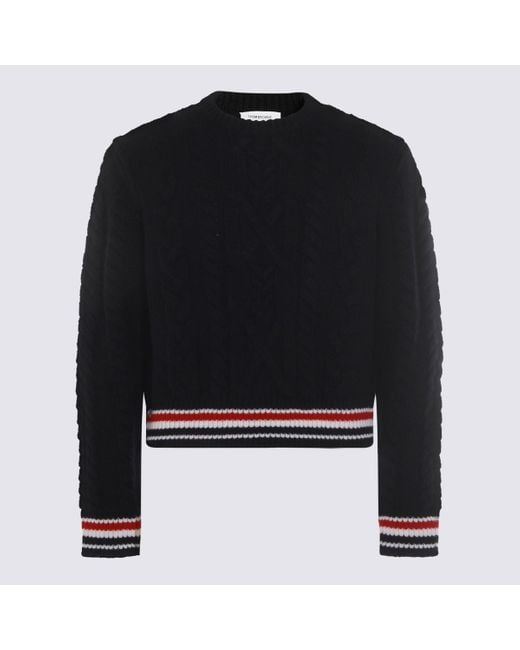 Thom Browne Black Dark Wool Knitwear for men