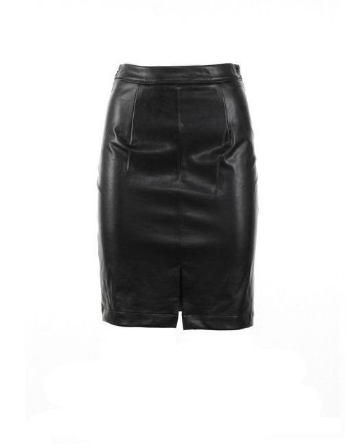 Michael Kors Stretch Faux Leather Skirt in Black | Lyst