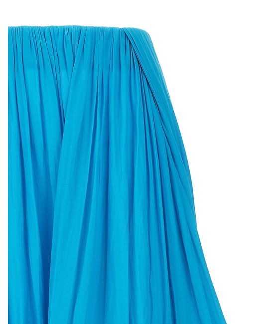 Lanvin Blue Asymmetrical Midi Skirt Skirts