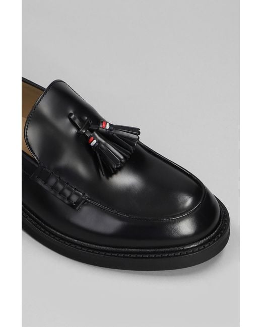 Thom Browne Gray Loafers In Black Leather for men
