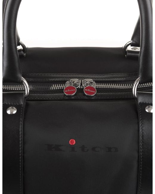 Kiton Black Travel Bag With Logo for men