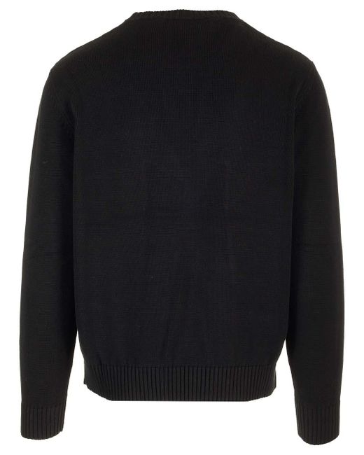 Palm Angels Black Sweater With Logo for men