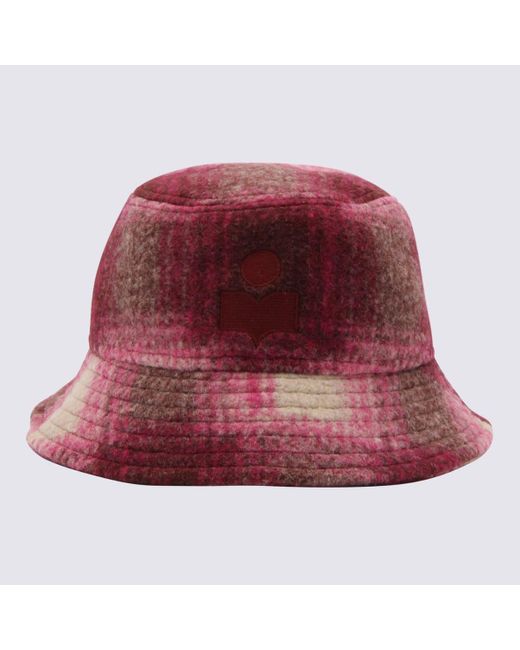 Isabel Marant Red Wool Blend Haley Bucket Hat