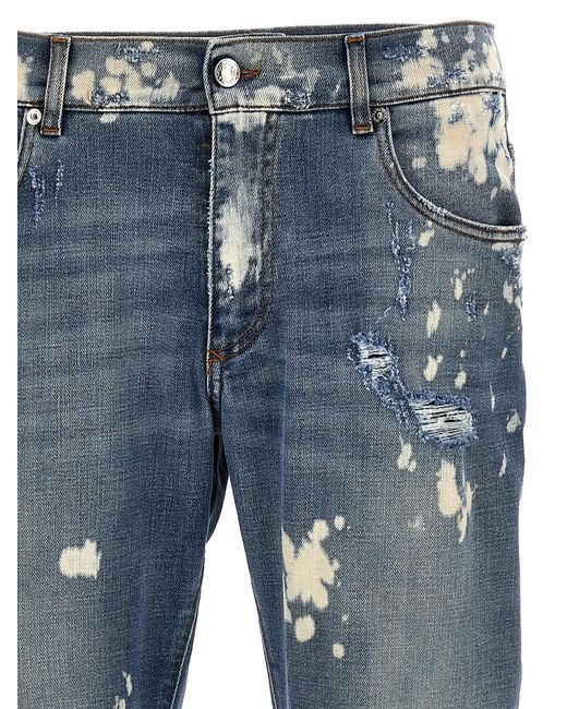 Dolce & Gabbana Blue 5-Pocket Slim Fit Jeans for men