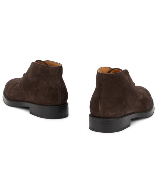 Tod's Brown Ankle Boots Suede Calf Skin for men
