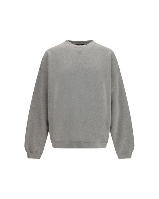 Golden Goose Deluxe Brand Gray Oversized Crewneck Sweater With Lettering On The Back for men