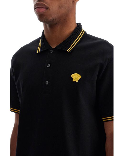 Versace Medusa Polo Shirt in Black for Men Lyst UK