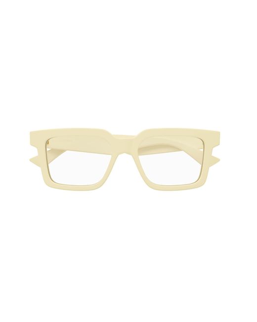 Bottega Veneta White Rectangle Frame Glasses for men