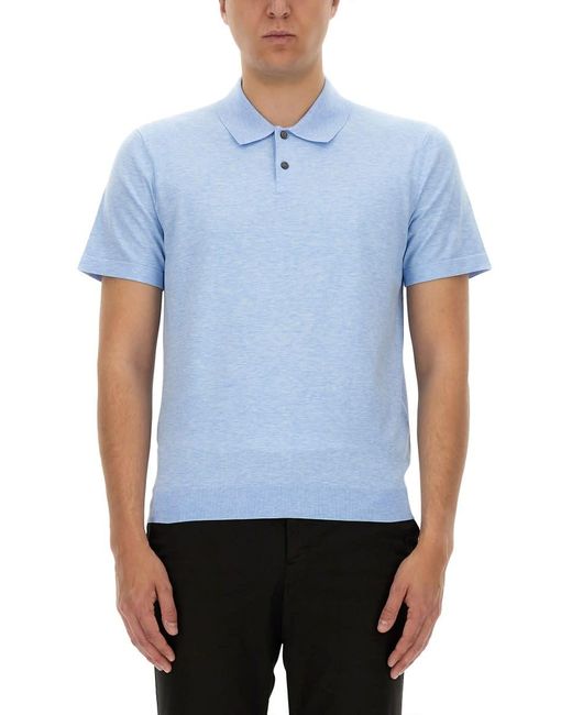 Theory Blue Regular Fit Polo Shirt for men