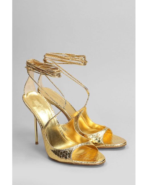 Paris Texas Metallic Loulou Sandals In Gold Leather