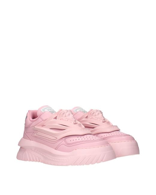 Versace Pink Leather Chunky Sneakers