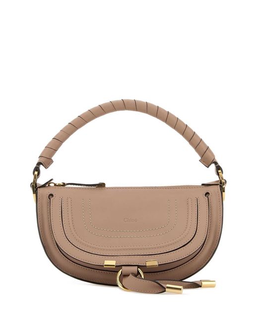 Chloé Brown Antiqued Pink Leather Mini Marcie Shoulder Bag