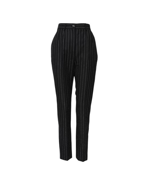 Dolce & Gabbana Black Pinstripe Slimfit Trousers