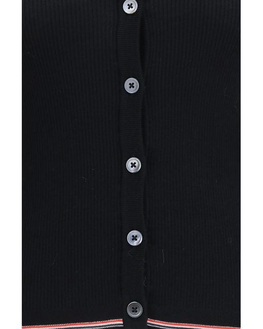 Thom Browne Blue Ribbed Merino Wool Cardigan Ovis Aries Sweater