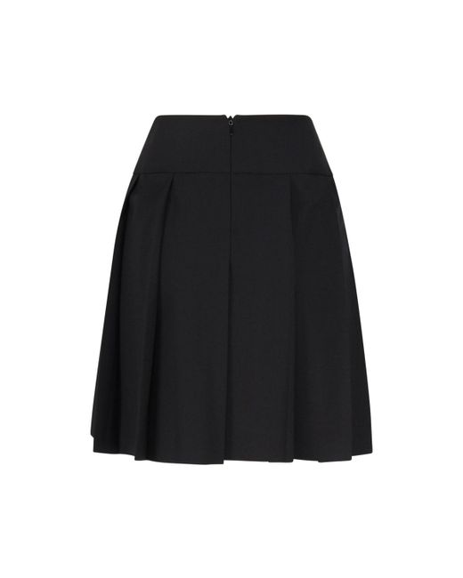 Max Mara Black Cartoon Skirt With Pleats