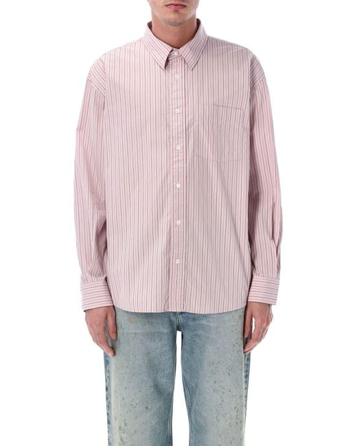 sunflower Pink New Base Cotton Stripe Shirt for men