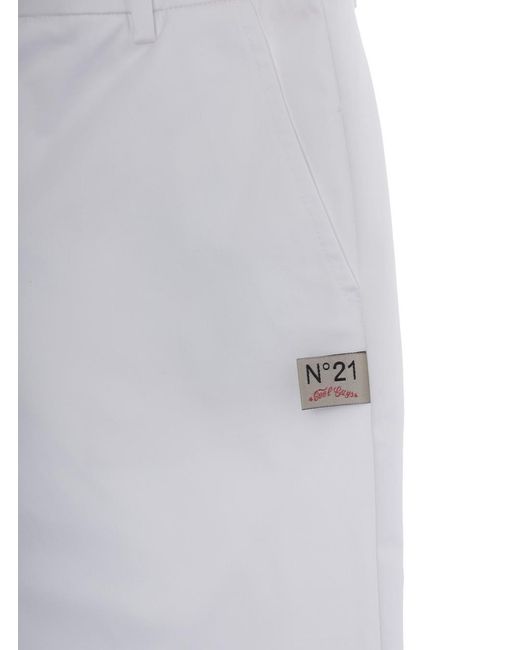 N°21 White Pants Cotton Trousers