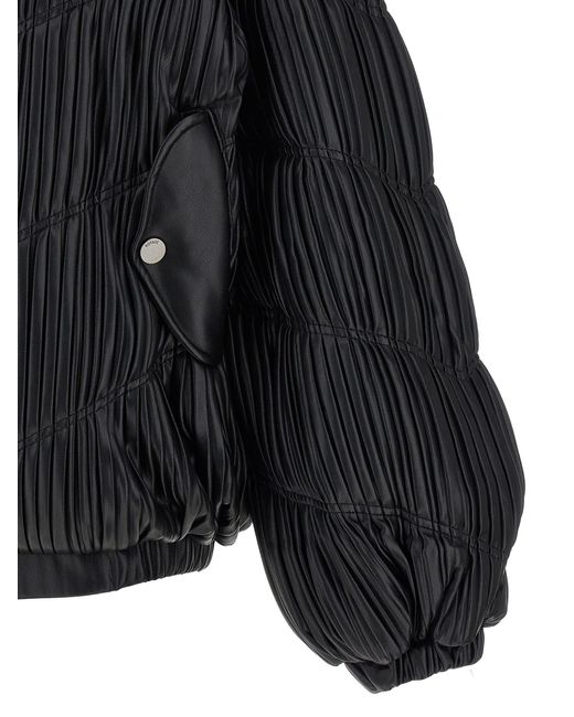 ROTATE BIRGER CHRISTENSEN Black Pleated Bomber Jacket