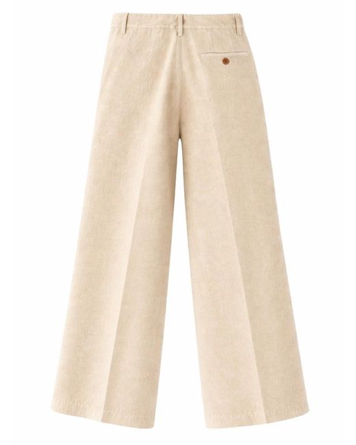 Aspesi Natural Cotton And Linen Tailored Pants Trousers
