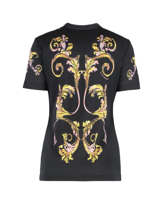 Versace Jeans Couture Black Cotton Crew-Neck T-Shirt T-Shirts & Jerseys