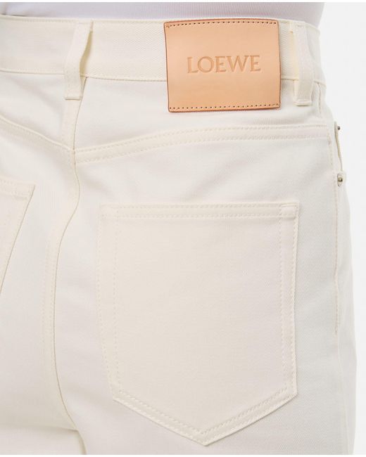 Loewe High Waisted Jeans in White | Lyst